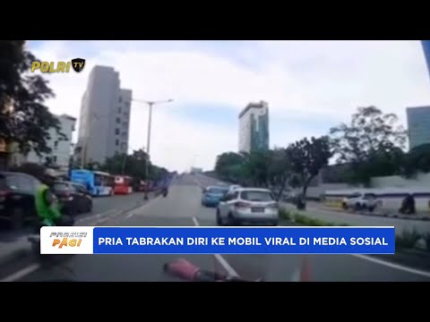POLRES METRO JAKPUS KANTONGI IDENTITAS PRIA TABRAKAN DIRI KE MOBIL DIDUGA MODUS CARI UANG