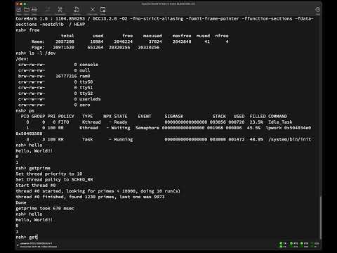 Apache #NuttX RTOS on #Ox64 #BL808 SBC: CoreMark 1,105 (MMU Cache Enabled)