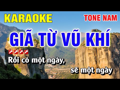 Karaoke Giã Từ Vũ Khí Tone Nam Nhạc Sống | Nguyễn Linh