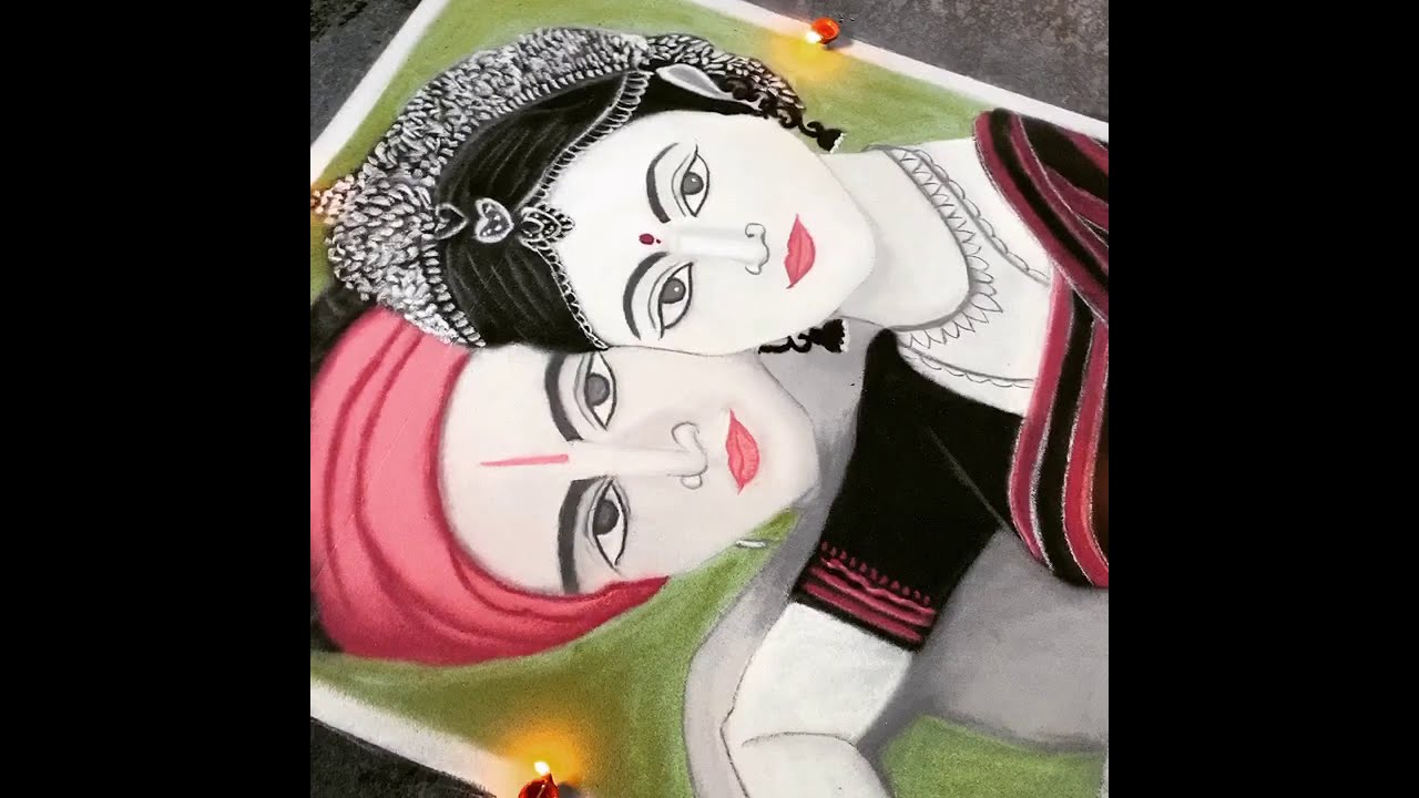 portrait rangoli by shanthi sridharan