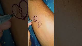 💔💔 Broken heart tattoo #shorts #trending #brolexart