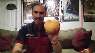 Drinking yerba mate in a grapefruit