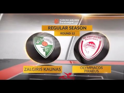 EuroLeague Highlights RS Round 12: Zalgiris Kaunas 75-88 Olympiacos Piraeus