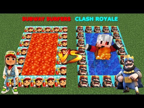 SUBWAY SURFERS VS CLASH ROYALE POOL LUCKY BLOCK - Minecraft