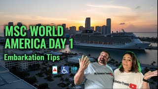MSC World America Cruise Vlog | Day 1 Embarkation in Miami + Sailaway + Dinner at Eataly
