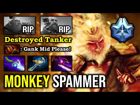 IMMORTAL MONKEY SPAMMER 11Min Godlike Nonstop Gank Lord & Crazy Tree Jump Deleted ALL DotA 2