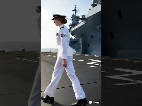 British Female Soldier with Warship – Strength, Honor, and Royal Navy Power#shorts #army #war #ai