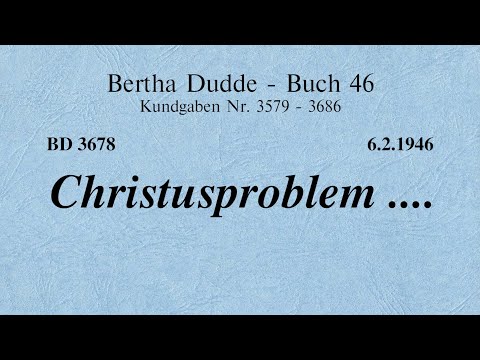 BD 3678 - CHRISTUSPROBLEM ....