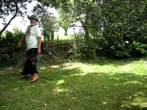 Sloshing in the long maxi skirt.