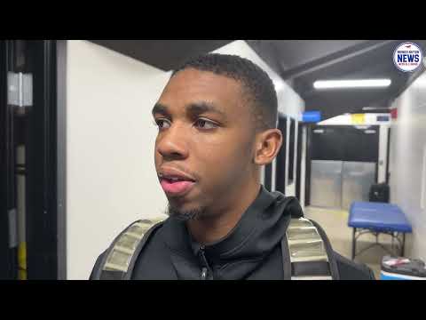 San Diego State guard Lamont Butler speaks following a close loss at Boise State