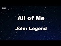 All Of Me John Legend Karaoke With Guide Melody Instrumental