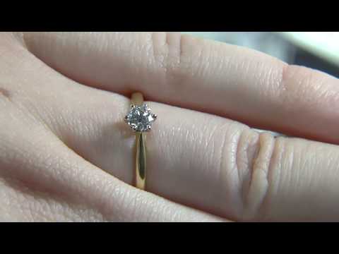 DR041 0.30ct Round Cut Six Prong Diamond Solitaire Engagement Ring Dublin