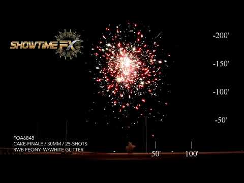 FOA6848: FINALE BOX RWB PEONY W/WHITE GLITTER - VERTICAL