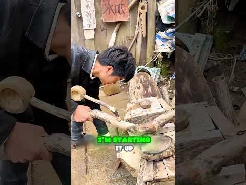 💡😎😎 Dad's wooden superbike actually started! You won't believe this! #WoodenSuperbike #funny