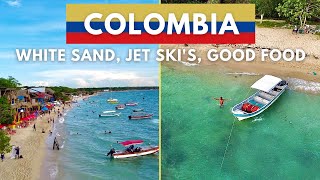 Is this the BEST BEACH in Cartagena? | Colombia| White Sand, Jet Ski, Food, & Drone