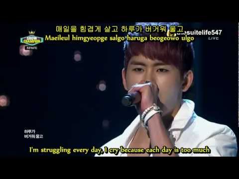 Infinite - Only Tears [Music Show Champion] (12.05.22) {Hangul, Romanization, Eng Sub}