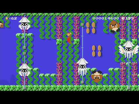 Goomba's Blooping Floaters by Farts R Us - Super Mario Maker - No Commentary 1bl