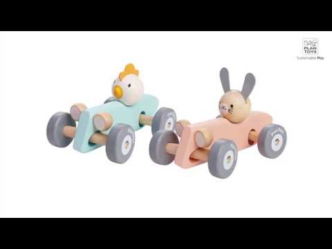 PlanToys | Chicken Racing Car & Bunny Racing Car
