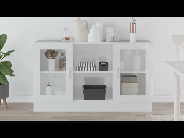 Video Teaser für 802792 vidaXL Vitrine Cabinet High Gloss White 120x30,5x70 cm Engineered Wood