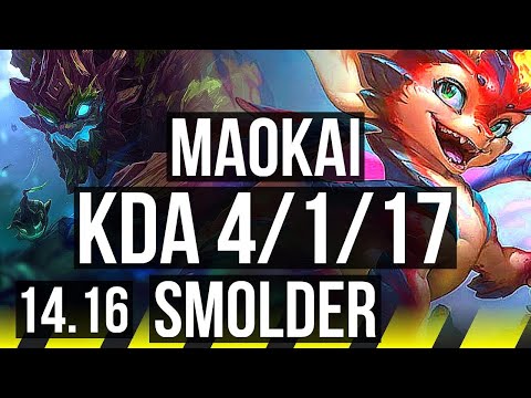 MAOKAI & Senna vs SMOLDER & Janna (ADC) | 4/1/17 | EUW Master | 14.16