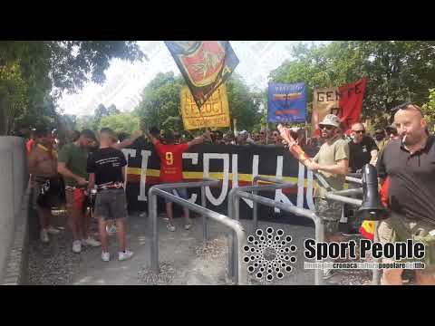 Giulianova @ Progresso, Playoff Eccellenza 2022-23: corteo e tifo dei giallorossi