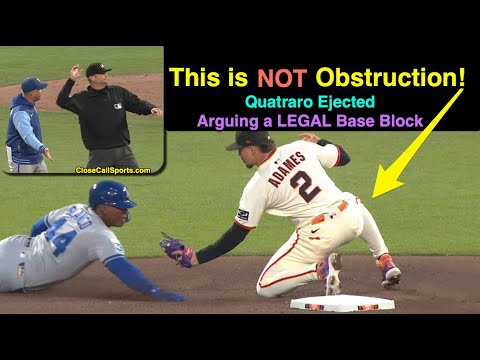 E38 - Matt Quatraro Ejected Arguing Obstruction Base Blocking No-Call for 2nd Year in a Row by Baker
