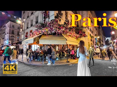 Paris, France 🇫🇷 - Paris Night Walk 2024 - 4K HDR Walking Tour | Paris 4K | A Walk In Paris
