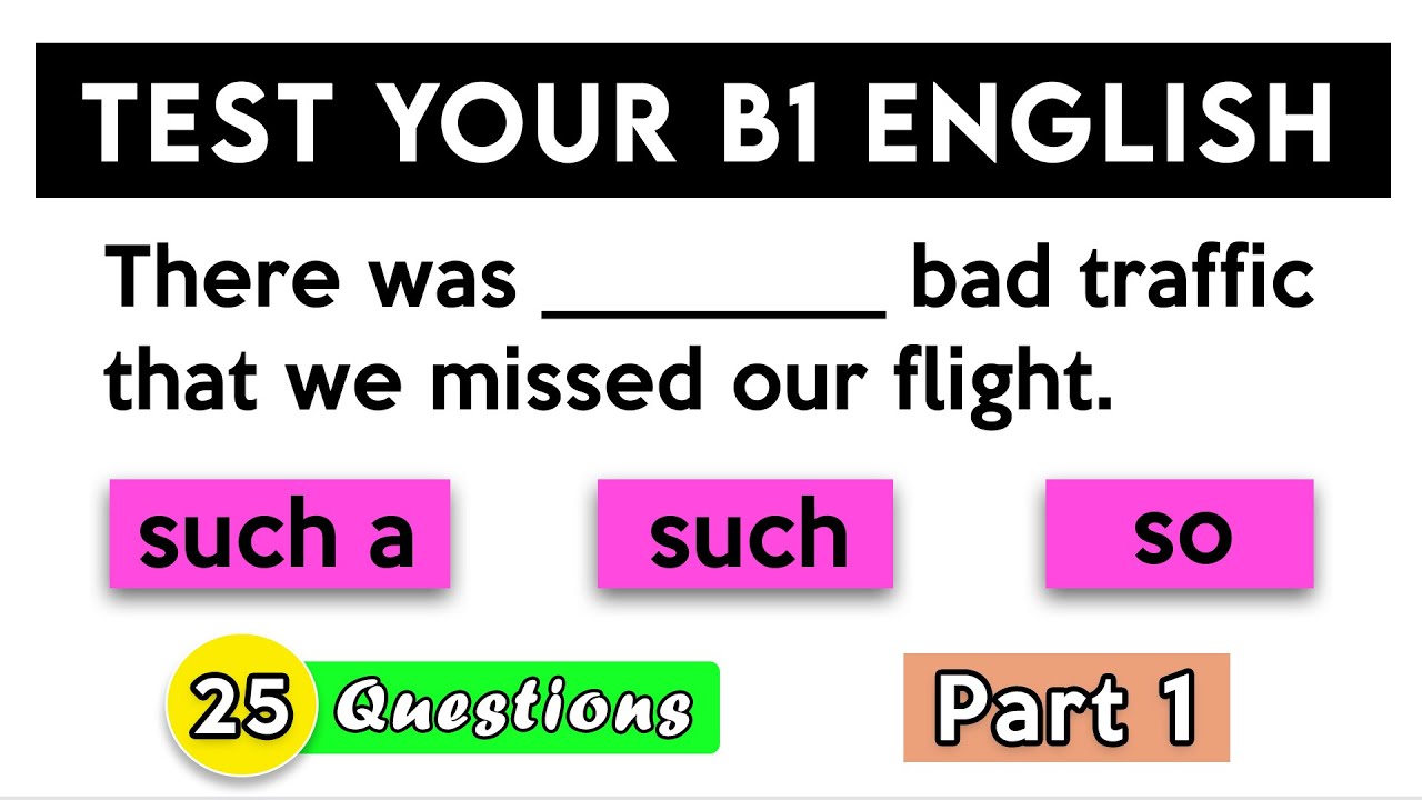 B1 English Test | Test Your English Level | English Level Test