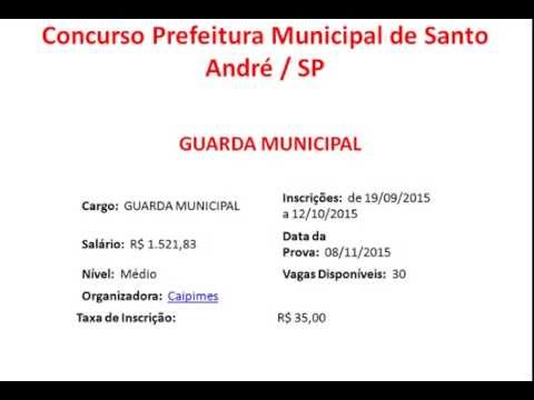 Concurso Prefeitura Municipal de Santo André / SP - inúmeros cargos e vagas
