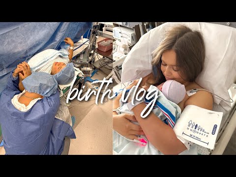 BABY BOY'S BIRTH VLOG! raw feelings, his name, contractions, c-section experience & MORE 🩵