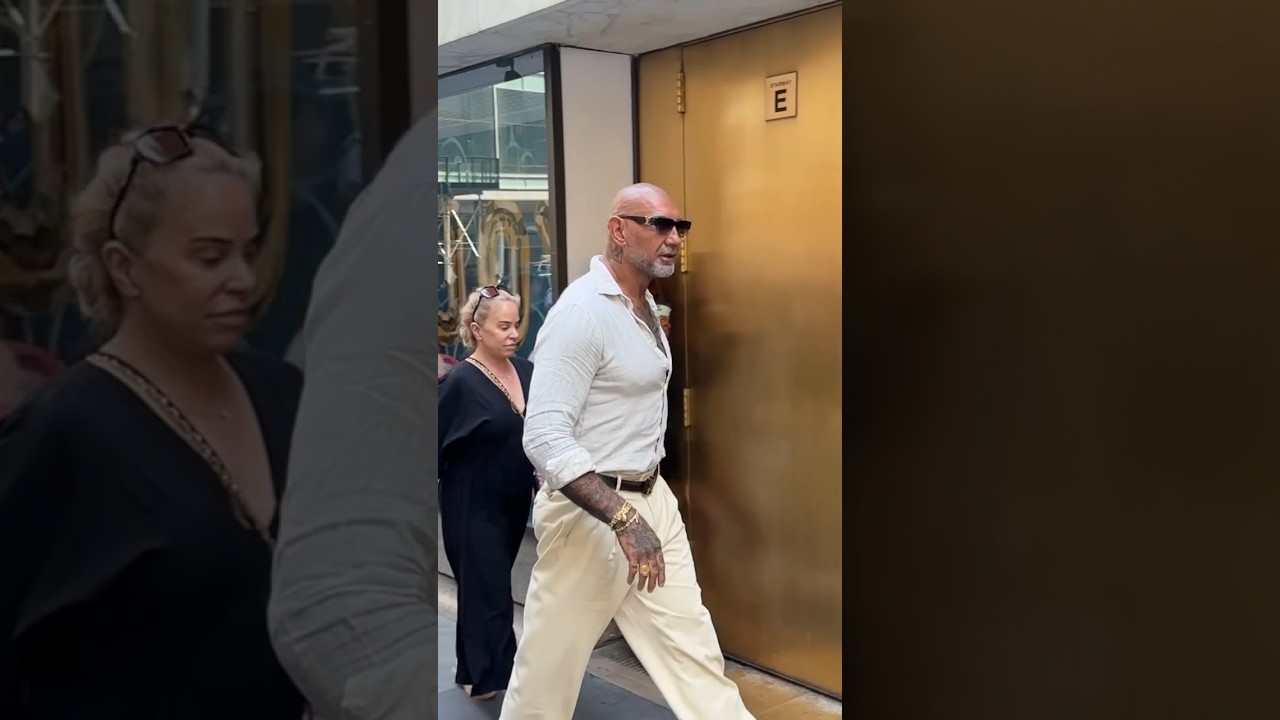 Dave Bautista shows his cool and stylish personality in NYC! #davebautista #mensfashion #today