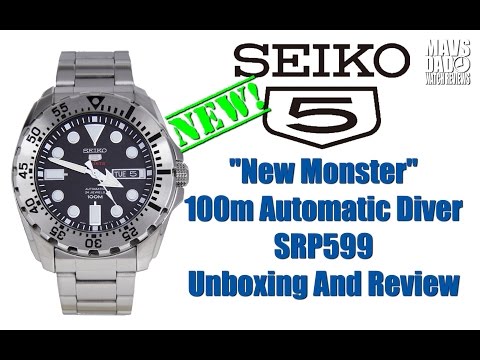 Worthy Diver? | Seiko 5 New Monster 100m Automatic Diver SRP599 Unbox & Review