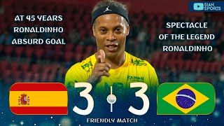 AOS 45 ANOS RONALDINHO VOLTA A VESTIR A CAMISA DO BRASIL E MARCOU UM GOLAÇO NO JOGO DAS LENDAS !