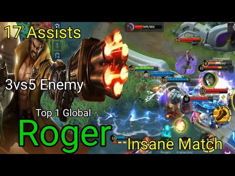 Unstoppable Aggresive Wolf Roger! 3vs5 Insane Match | Top 1 Global Roger | Mobile Legends Bang Bang