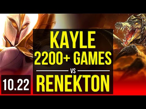 KAYLE vs RENEKTON (TOP) | 2200+ games, Legendary, 1.3M mastery | KR Master | v10.22