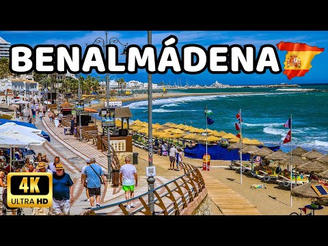 🇪🇦[4K] BENALMADENA - Puerto Marina, Promenade and Beaches Tour - Spain, Málaga, Costa del Sol