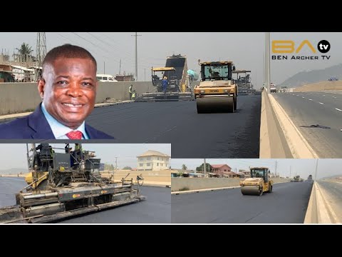 Epic! 🇬🇭 Ghana’s Biggest Rd. Project! Final Asphalt Wearing Course Hits Kpobiman-Sansam Expressway.