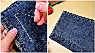 Keep the original edge and change the pants length to the same as new ones Full Video Tutorial