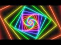 Fly Through Futuristic Neon Glow Rainbow Tunnel Perspective Lights 4K UHD 60fps 1 Hour Video Loop