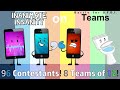 If Inanimate Insanity Characters Were On BFB Teams With 96 Contestants 8 Teams Of 12