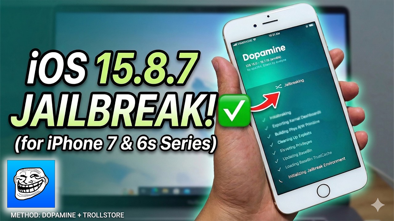 How to Jailbreak iOS 15.8.7 (iPhone 7/6s/Plus) with Dopamine & TrollStore!