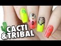 Neon Cactus Tribal Nail Art Scratch Mani Wraps By NinaNailedIt