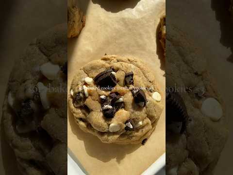 Cookies n’ Cream Cookies 🤎 #shortsfeed #cookies #baking #spring