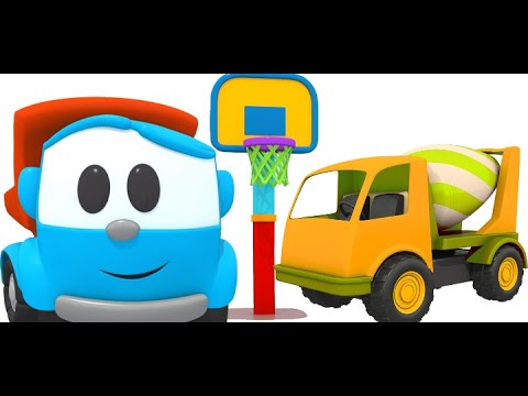 Leo der Lastwagen baut einen Zementmischer. Zeichentrickfilm für Kinder