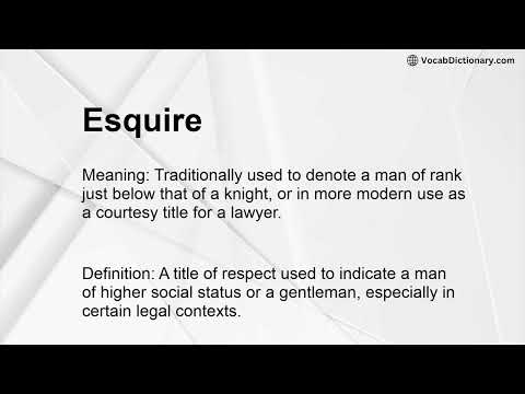 Esquire Meaning