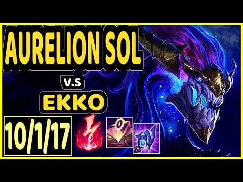 AURELION SOL vs EKKO - 10/1/17 KDA MID GAMEPLAY - EUW Ranked MASTER