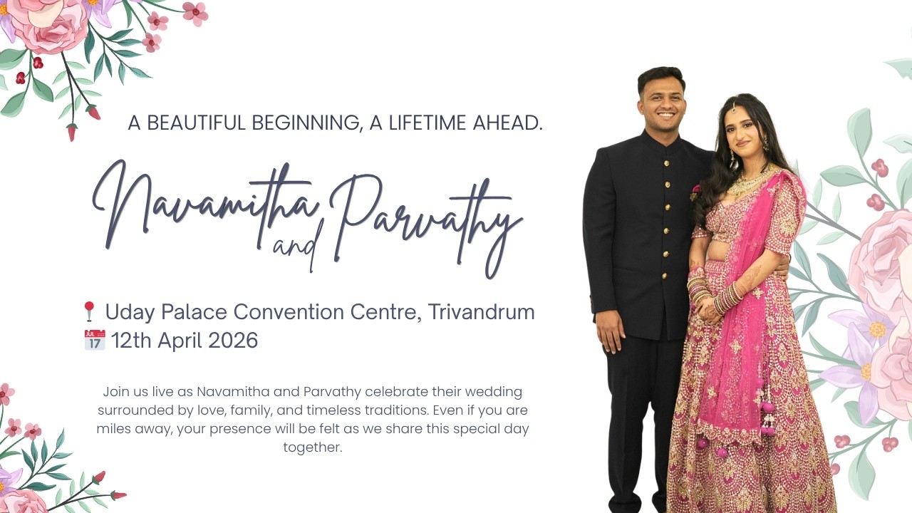 Navamitha ❤️ Parvathy Wedding Live | Uday Palace Convention Centre, Trivandrum