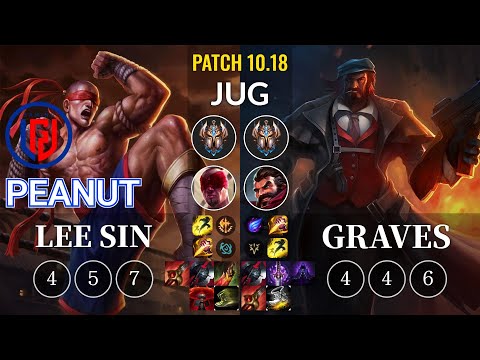 LGD Peanut Lee Sin vs Graves Jungle - KR Patch 10.18
