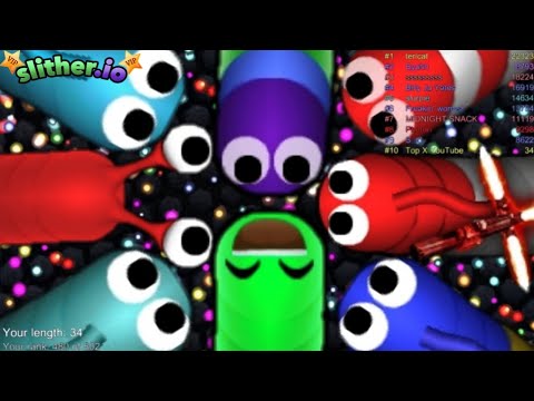 Slither.io A.I. Big Snake Fight - Magic Skin Slitherio Best Gameplay - Slither.io Vip by Top X