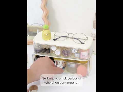 Gambar Stora Bloop Kotak Organizer Kabel 2 Tingkat - Krem Ivory